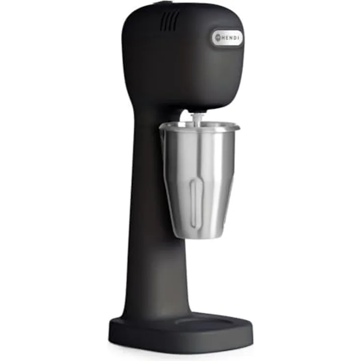 HENDI Milkshake Mixer, BPA-frei, Design by Bronwasser, Schwarz, 230V/400W, Edelstahl-Rührbecher 0,5L, zwei Drehzahlen
