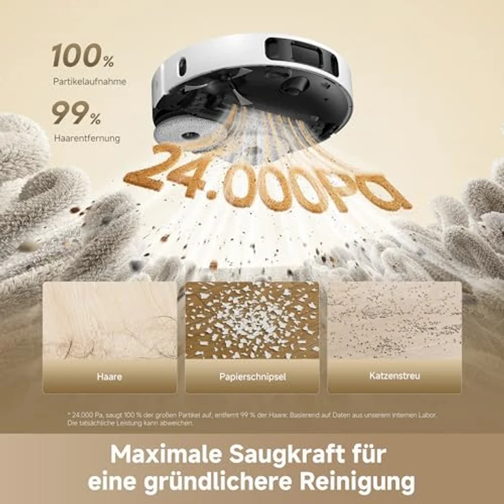 dreame L40 Ultra A Saugroboter mit Wischfunktion, 24.000 Pa Saugkraft, automatischer Mopp-Selbstreinigung, intelligenter Hindernisvermeidung und Teppicherkennung – Bild 5