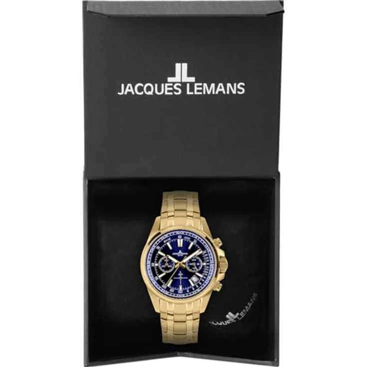 Jacques Lemans Herrenuhr Liverpool 1-2117O Chronograph, Edelstahl vergoldet – Bild 3