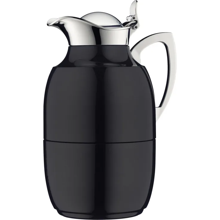 Alfi Kaffeebereiter alfi Isolierkanne JUWEL jet black Polished, 1,0 Liter - Edelstahl, heiß 12 Stunden, kalt 24 Stunden, AromaSafe