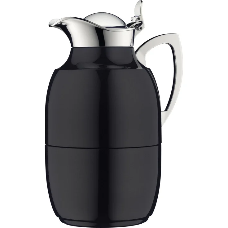 Alfi Kaffeebereiter alfi Isolierkanne JUWEL jet black Polished, 1,0 Liter - Edelstahl, heiß 12 Stunden, kalt 24 Stunden, AromaSafe