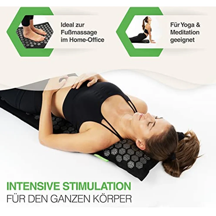 BACKLAxx® Akupressurmatte "Intensiva" Set, umweltfreundlich, 4853 Nadeln, Halbleinen (Blau) – Bild 4