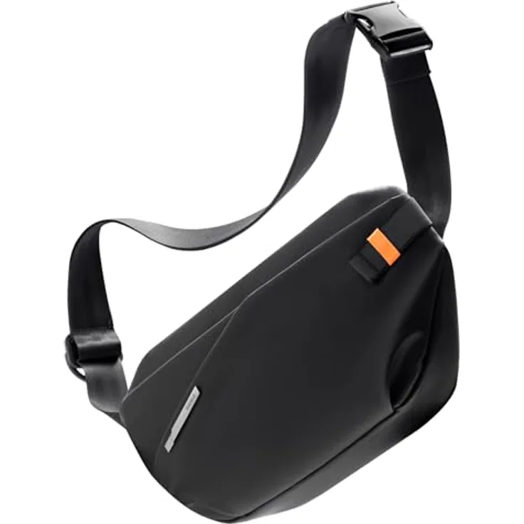 Inateck Gürteltasche 3,8 L, Leichte Crossbody Umhängetasche in Schwarz mit Wasserabweisendem Material und Verstellbarem Schultergurt