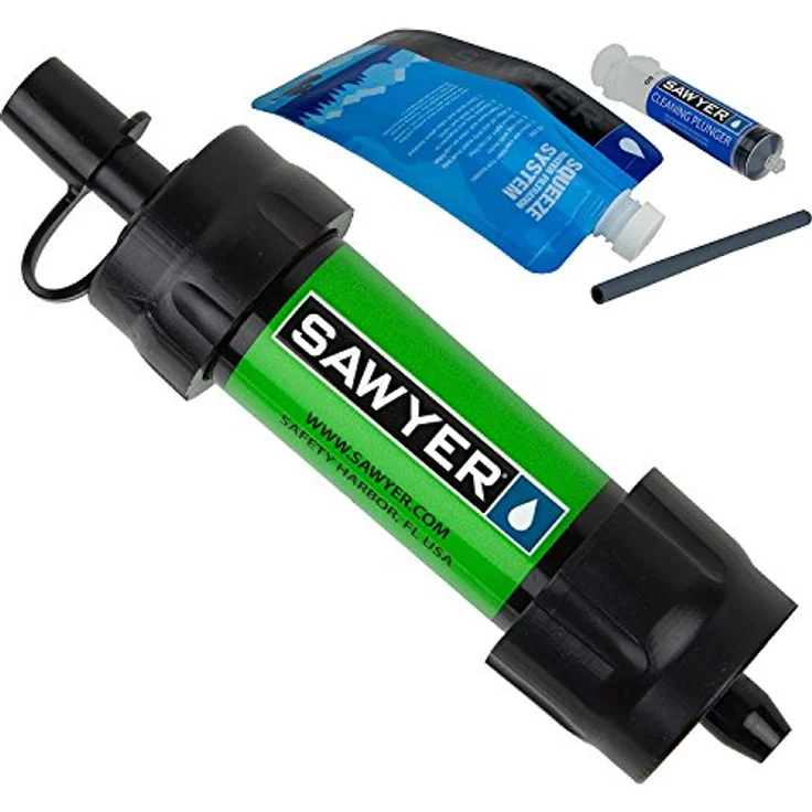 Sawyer Mini SP101, Ultraleichter Wasserfilter mit 0,1 Mikron Hohlfasermembran, Grün – Bild 1