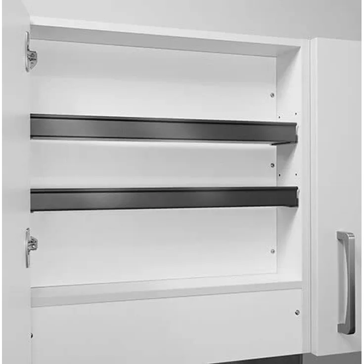 Hailo Gewürzregal | Flachdunstregal 3981651 | für Abzugshaubenschrank 60cm | 2 Stück | Aluminium schwarz