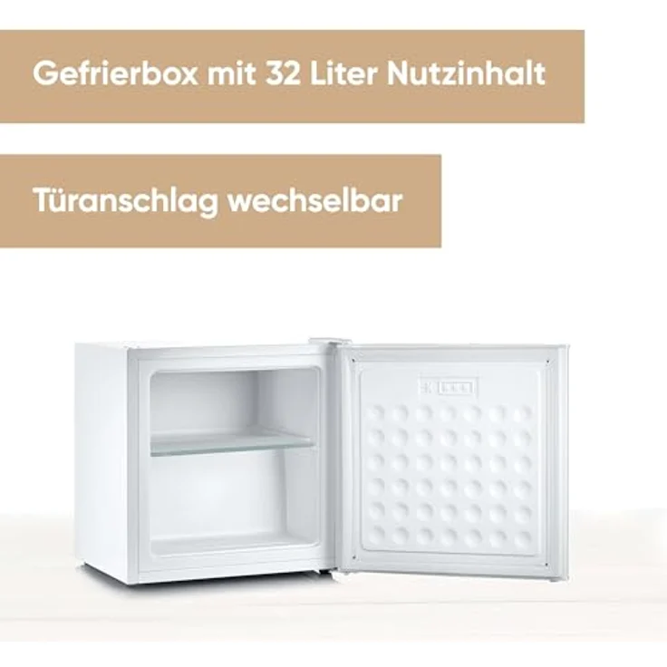 SEVERIN Mini Gefrierschrank GB 8886, 32 L Nutzinhalt, weiß, mit Glasablage, leiser Betrieb – Bild 2