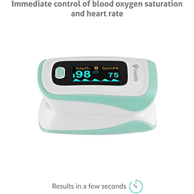 TrueLife Oximeter X5 Bluetooth und App, Messung der Sauerstoffsättigung, der Herzfrequenz und des Perfusionsindexes, 6 Anzeigemodi, akustisches Signal für Pulsfrequenz, Gürteltasche und Umhängeband – Bild 4