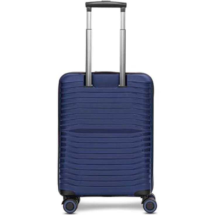 Stratic Shine 4 Rollen Kabinentrolley 55 cm, Blau, bruch- und kratzfest, leichtläufige Rollen, durchdachtes Innenleben – Bild 2