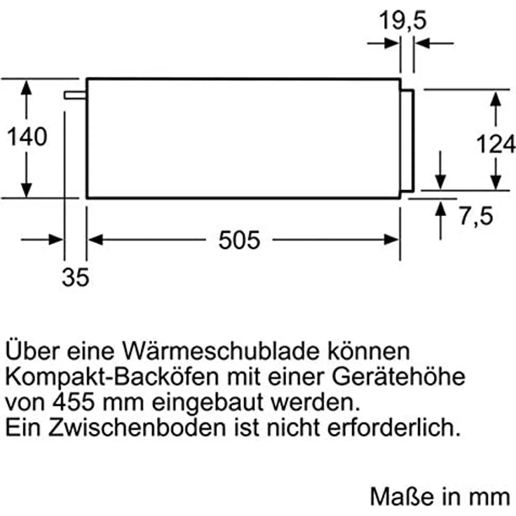 Siemens BI510CNR0 Wärmeschubladen - 59.4 cm - Edelstahl-Schwarz - Grifflos mit push und pull Öffnung – Bild 6