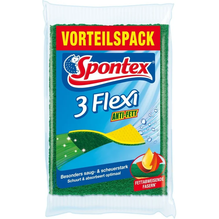 Spontex Flexi Anti-Fett 1er Pack - besonders saug- & scheuerstark (1x3 Stk.) – Bild 1