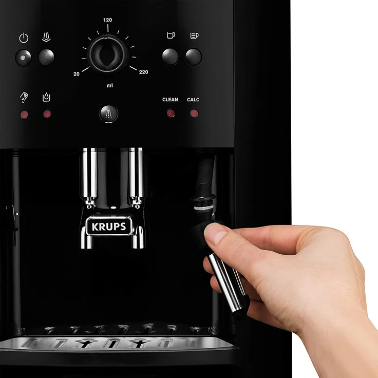 Krups EA8110 Arabica Quattro Force Kaffeevollautomat mit integriertem Mahlwerk (1450 Watt, Wassertankkapazität: 1,8 Liter, Pumpendruck: 15 bar) schwarz – Bild 4