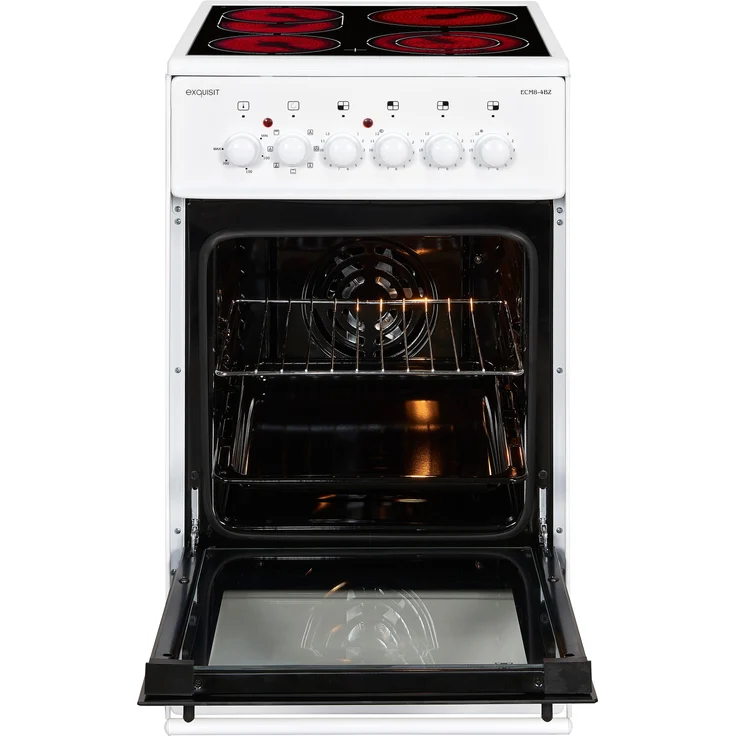Exquisit ECM8-4BZ, Standherd, Energieeffizienzklasse A, Volumen 71 l, Anzahl der Kochstellen 4, weiß – Bild 2