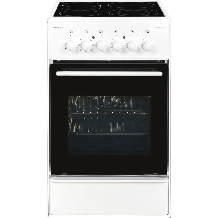 Exquisit ECM8-4BZ, Standherd, Energieeffizienzklasse A, Volumen 71 l, Anzahl der Kochstellen 4, weiß – Bild 1