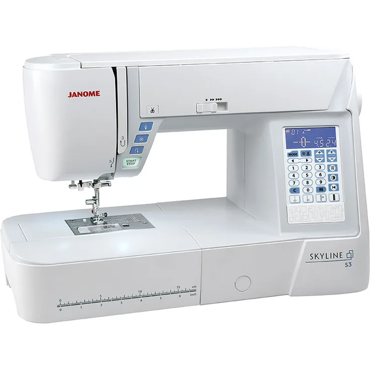 Janome Skyline S3 Computer-Nähmaschine, 127 Nähprogramme, Knopflochautomatik
