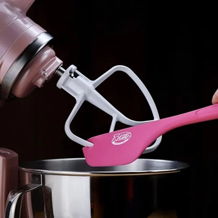 Kitty Professional Teigschaber 2in1 Teig Spatel | Zubehör Backzubehör Schüssel sauber abstreifen | XL Silikon Teigspachtel Teigschneider Küchenmaschine Rührschüssel Kochen Backen Hitzebeständig – Bild 3
