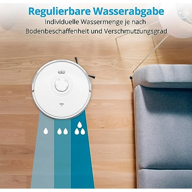MEDION Saugroboter mit Lasernavigation und Wischfunktion X10 SW (Starke 2.700Pa Saugkraft, 2in1 Roboterstaubsauger, präzise Kartenerstellung, Go & No Go Bereiche, mehrere Etagen) – Bild 4