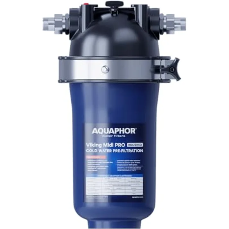 Aquaphor Viking Midi PRO Filtergehäuse aus VA4 Edelstahl, Kaltwasserfilter für Haus und Büro