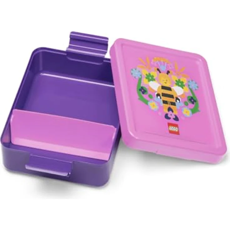 Room Copenhagen LEGO Lunchbox mit Fächern – Spülmaschinenfest, langlebig und perfekt für Snacks, Violett, 170 x 135 x 69 mm – Bild 2