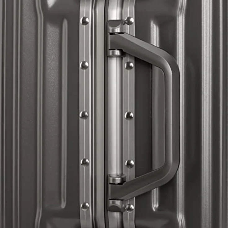Travelhouse London Koffer Grau S-55cm Bordkoffer Alu-Rahmen Polykarbonat Hartschale TSA Zahlenschloss Handgepäck 47L – Bild 5