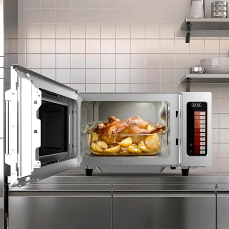 Cecotec Mikrowelle FlatPro 2500 Touch, 25L Volumen, 1000 W, digitale Steuerung, Flatbed-Design, 100 vorprogrammierte Optionen – Bild 4