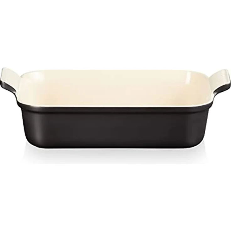 Le Creuset Rechteckige Auflaufform Tradition aus Steinzeug, 26 cm, 2.4 Liter, Schwarz matt, 71102260000001 – Bild 3