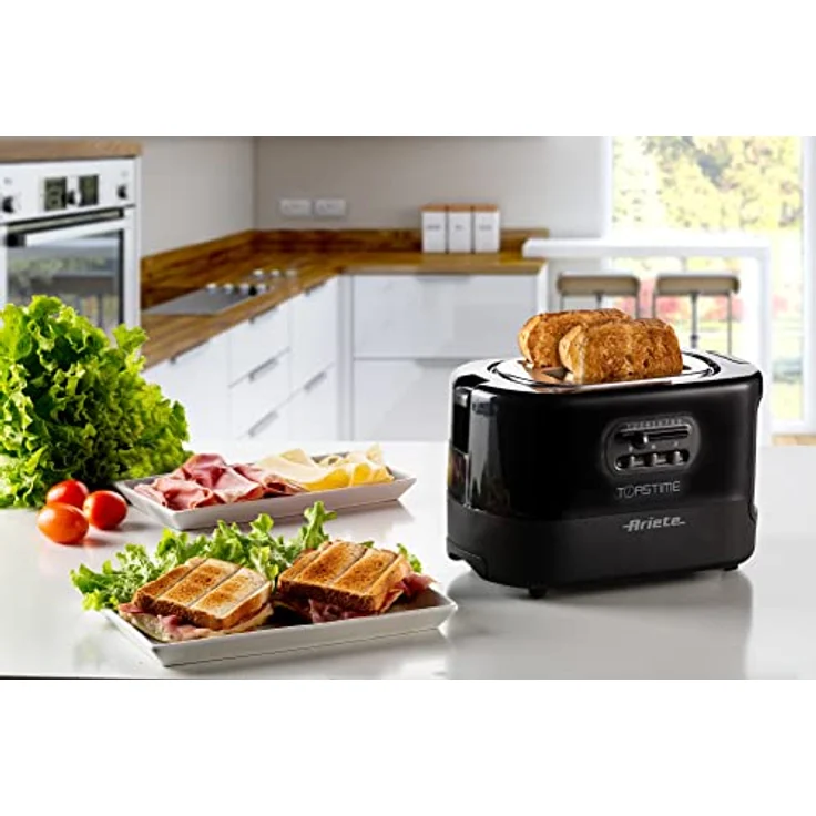 Ariete 159 Toastime Toaster 2 Scheiben mit Zange, Krümelschublade Schwarz – Bild 7