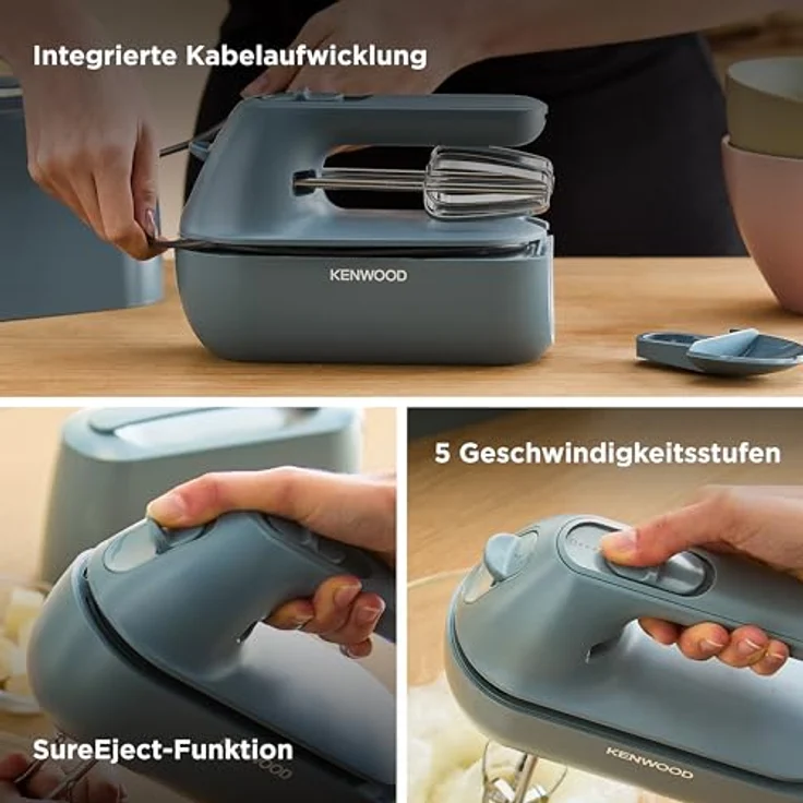 KENWOOD Handmixer HMP40.000GY Quick Mix Go - Handmixer mit 5 Geschwindigkeitsstufen - storm blue – Bild 4