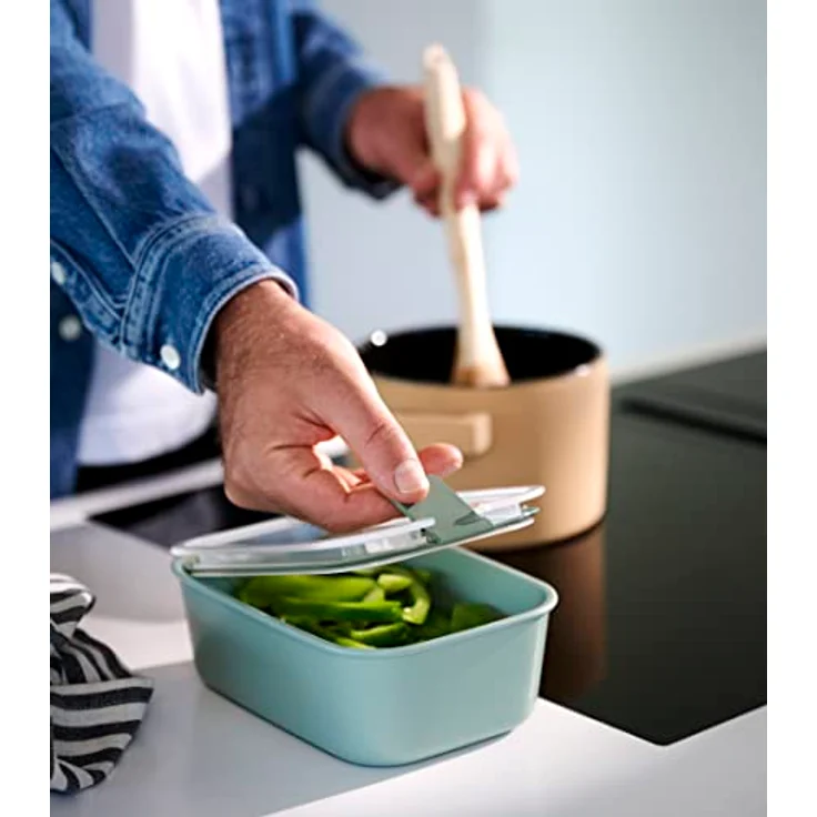 Mepal Frischhaltedosen Set 3-teilig EasyClip – Luftdicht & auslaufsicher – Geeignet für Mikrowelle, Dampfgarer, Kühl- und Gefrierschrank – 2 x 700 ml + 1500 ml – Nordic sage – Bild 2