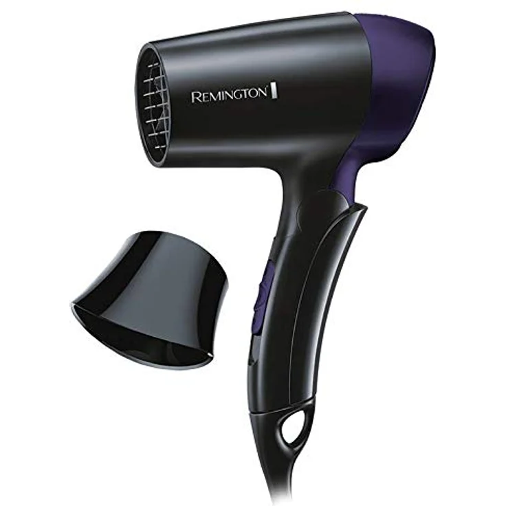 Remington Haartrockner On The Go D2400, 1400 Watt, weltweite Spannungsanpassung, klappbarer Reisehaartrockner, Stylingdüse, schwarz-grau – Bild 6