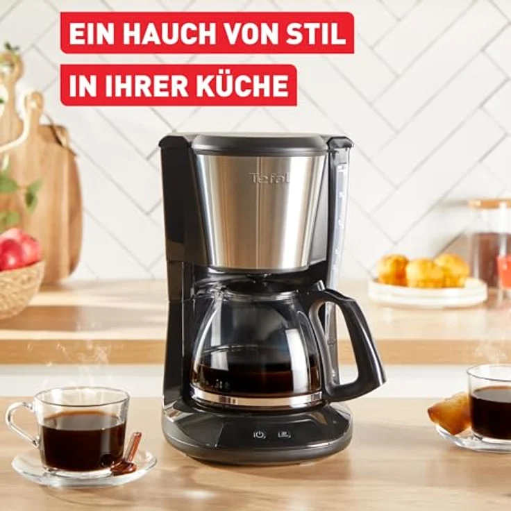 Tefal Subito RVS CM5S1D, Filterkaffeemaschine mit 1.25L Wassertank für bis zu 15 Tassen, Schwarz – Bild 5