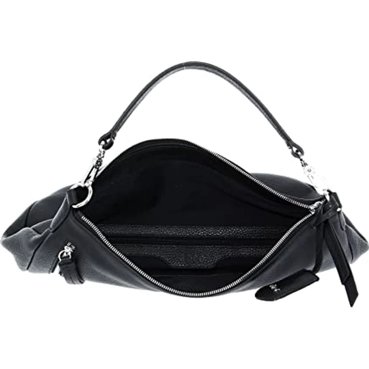 Abro Adria Handtasche, Leder Umhängertasche 34.5 cm, Schwarz mit verstellbarem Riemen und mehreren Fächern – Bild 5
