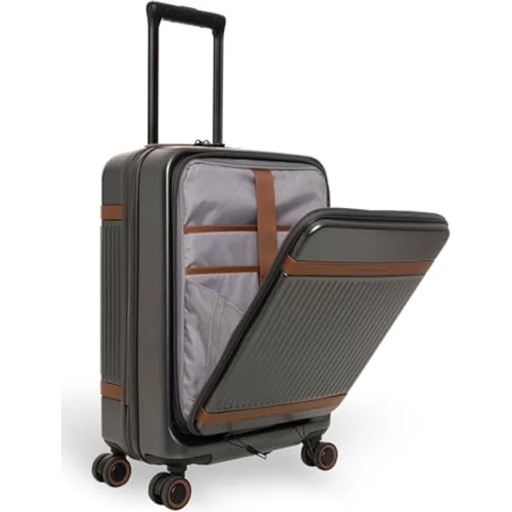 The Chesterfield Brand Zuna Kabinentrolley S, 55 cm, 4 Rollen, Laptopfach, grau aus 100% Polycarbonat – Bild 4