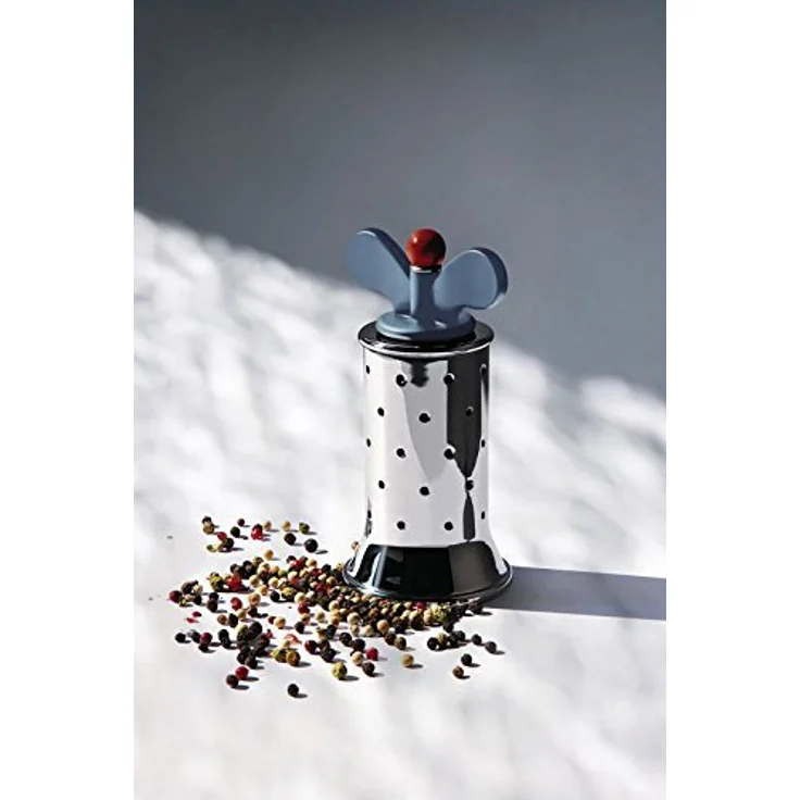 Alessi 9098 B - Design Pfeffermühle mit Rippen, Edelstahl und Thermoplastisches Harz, Schwarz – Bild 5