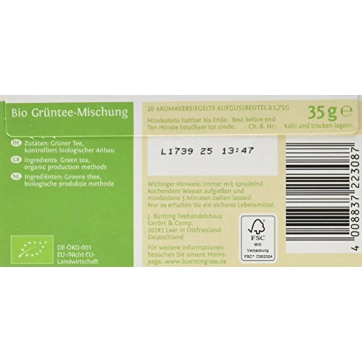 Bünting Tee Bio Grüner Tee – Bild 3