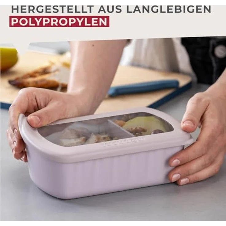 Fackelmann Flexibox Beige – 1000 ml Aufbewahrungsbox mit TPE-Deckel, robust, flexibel & spülmaschinengeeignet, Designed in Germany – Bild 4
