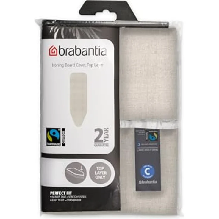 Brabantia Bügelbrettbezug C 124 x 45 cm – Denim Grey, 100% Baumwolle mit 2 mm Schaumstoffpolsterung, waschbar und langlebig – Bild 4