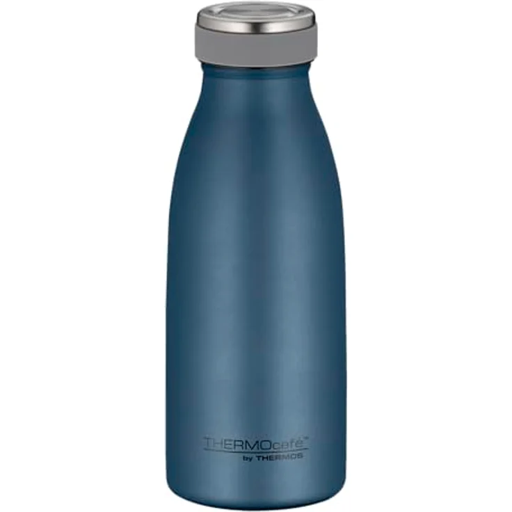 THERMOcafé by THERMOS TC BOTTLE, Isolierflasche Edelstahl, 0,35l, kohlensäurefest, 12h heiß, 24h kalt, Auslaufsicher, night blue mat, für Schule & Büro – Bild 1