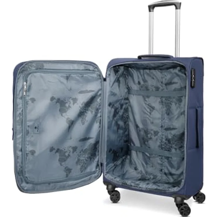 Franky Melbourne 3.0 Koffer Set 3-Teilig | Weichschalen Trolleyset mit 4 Rollen, arretierbarer Griff, Dehnfalte, Hemdenfach und Zahlenschloss | 34L / 56L / 90L – Bild 5