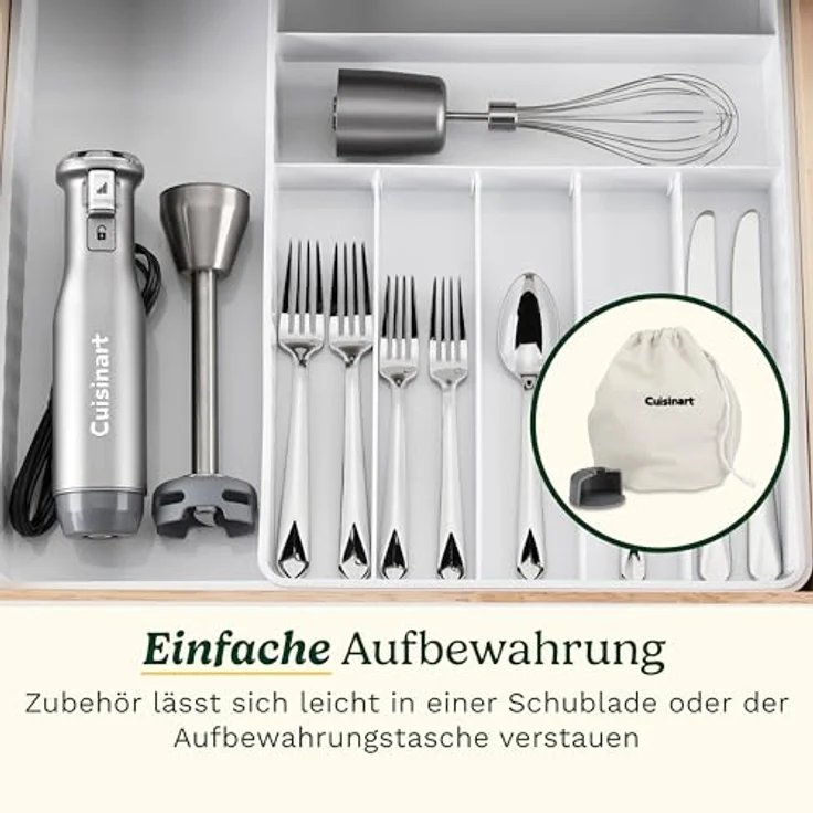 Cuisinart Power Blend Stabmixer, 400 Watt, BPA-frei, inkl. 700 ml Behälter und 950 ml Küchenmaschinen-Aufsatz, kratzfest – Bild 8