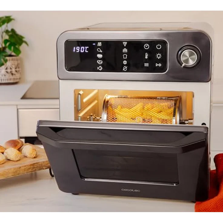 Cecotec Backofen-Fritteuse Bake&Fry 1500 Touch, 15 Liter, 1700 W, Edelstahl, Touchscreen, 10 vorprogrammierte Menüs, 60-230 °C, Zubehörset – Bild 4