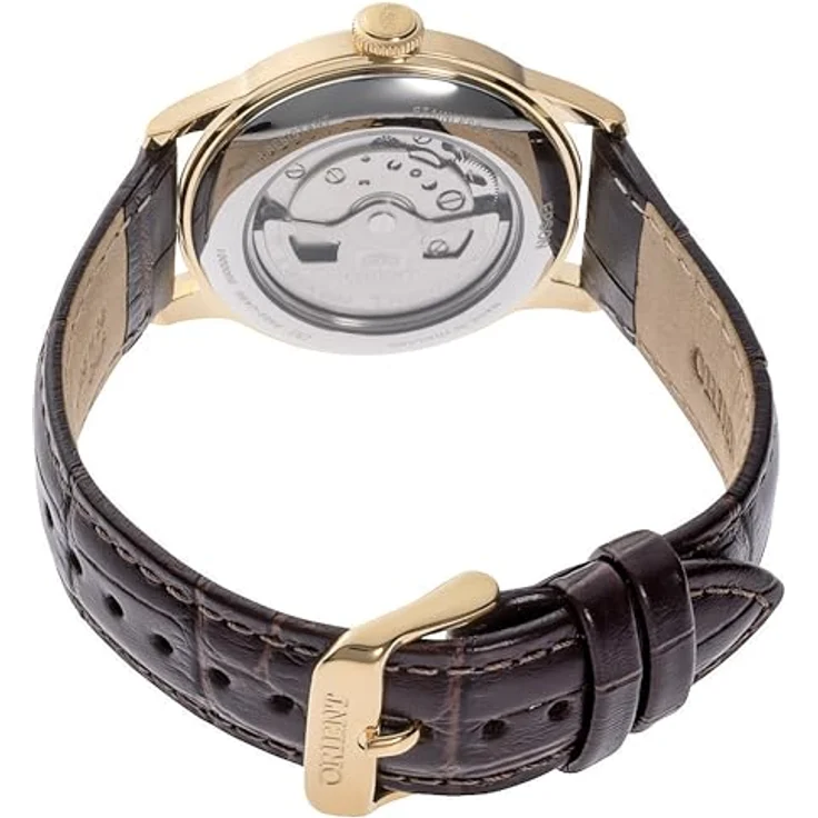 Orient Classic Bambino small Seconds Automatik Armbanduhr für Herren, braunes Lederarmband, wasserdicht bis 3 bar, Gehäusedurchmesser 38 mm, RA-AP0106S30B – Bild 2