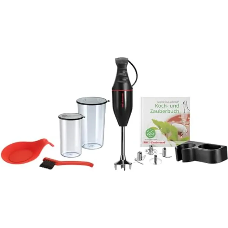 ESGE Zauberstab M100 Premium-Set 9142600, Hand - Stabmixer, Pürierstab, elektrischer AC – Motor, 2-stufig, 10l Flüssigkeitsmenge, Soft-Touch Membranschalter, ergonomischer Griff