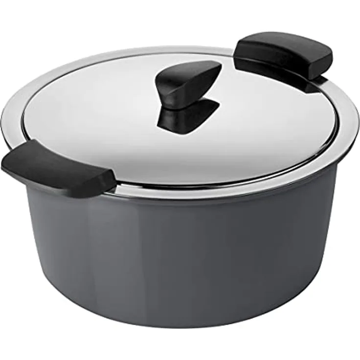 KUHN RIKON HOTPAN Kochtopf mit Thermoschüssel, 2 Liter, 18 cm, Grau, Edelstahl, induktionsgeeignet, dampfgaren, energieeffizient, warmhalten