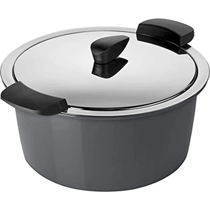 KUHN RIKON HOTPAN Kochtopf mit Thermoschüssel, 2 Liter, 18 cm, Grau, Edelstahl, induktionsgeeignet, dampfgaren, energieeffizient, warmhalten – Bild 1