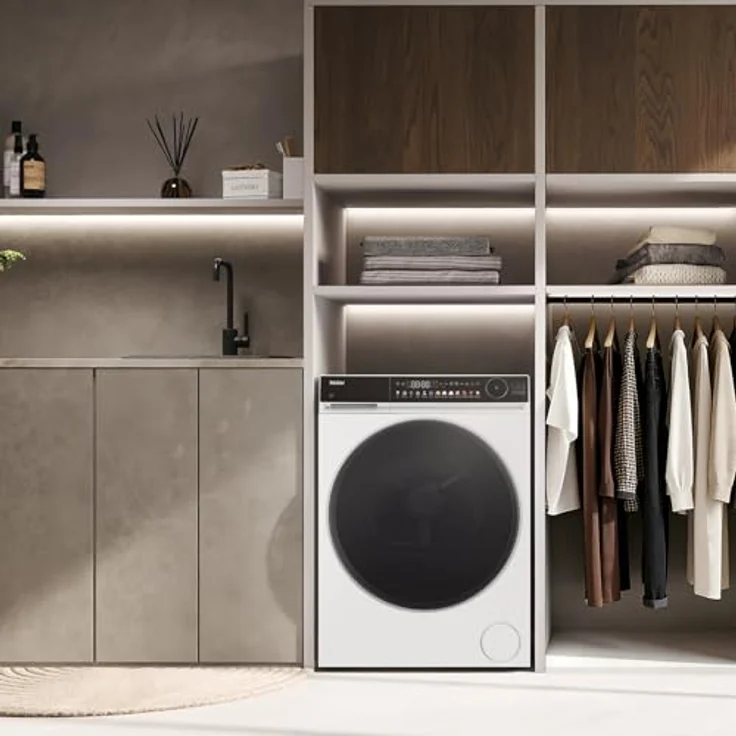 Haier HD90-B667U1, Wärmepumpentrockner 9kg mit hOn-App, Knitterschutz, Weiß – Bild 4
