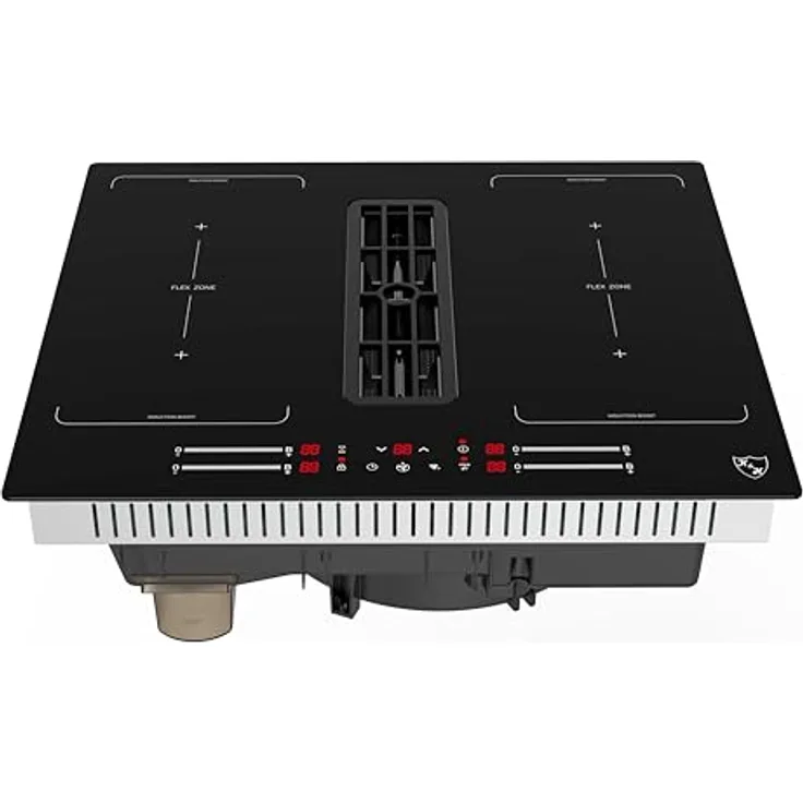 K&H DD60-IN7204FLX, Induktions-Kochfeld mit Dunstabzug, 9 Leistungsstufen, Booster, Slider Touch-Control, 2x FLEX Kochzone, 7200W
