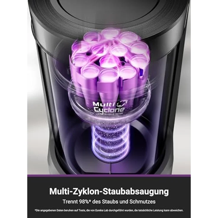 EUREKA E20 Plus Saug- & Wischroboter + beutelloser Multi-Zyklon Absaugstation, schwarz (Duo-KI-3D-Hindernisvermeidung & Night Vision, 8000Pa, bis zu 300m2, Anti-Haarverhedderung, App- & Sprachsteuerung) – Bild 3