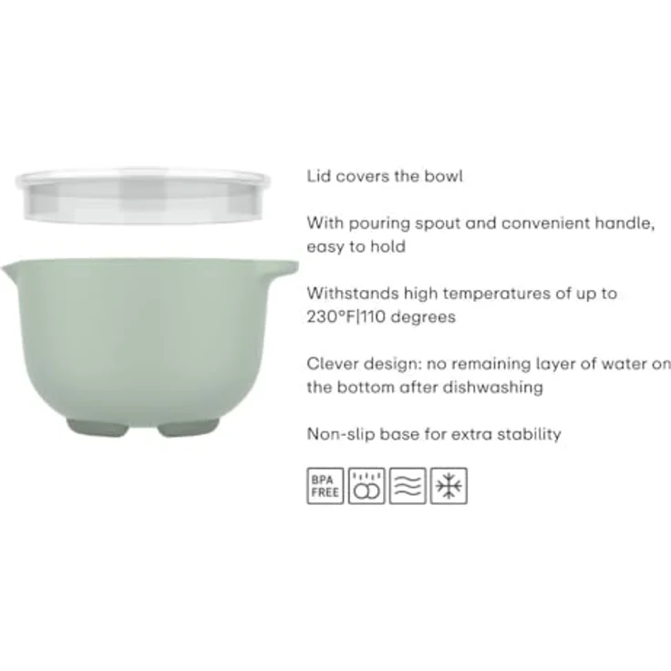 Mepal Rührschüssel mit Deckel Chef it - Anti-Rutsch Boden - Mikrowellen- und Spülmaschinengeeignet - 1500 ml - Navy – Bild 5