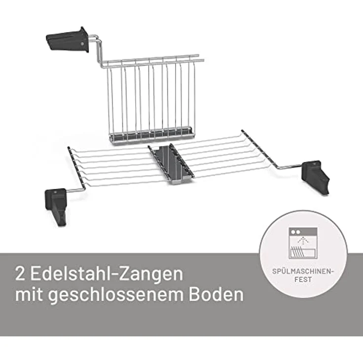 Imetec TostaMaxi 2-Schlitz-Toaster, 600W, 10 Bräunungsstufen, Timer mit automatische Abschaltung, silber, schwarz – Bild 5