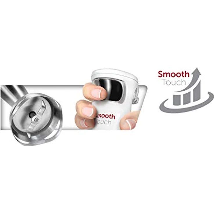 MPM MBL-28 Stabmixer-Set, Mixstab, Schnee-Besen, Multi-Messer, Einstellbare Geschwindigkeit, Zerkleinerungsbecher 500ml, 600-ml-Messglas, BPA-frei, 500W, 500, Edelstahl, Weiß – Bild 3